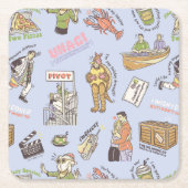 FRIENDS™漫画カラフルパターン スクエアペーパーコースター (正面)