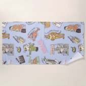 FRIENDS™漫画カラフルパターン ビーチタオル (正面)