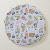 FRIENDS™漫画カラフルパターン ラウンドクッション (裏面)