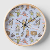 FRIENDS™漫画カラフルパターン 壁時計 (正面)
