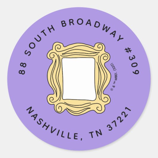 FRIENDS™ | 誕生日覗き穴フレーム 住所 ラウンドシール (正面)