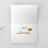 Friends 賛美 Thanksgiving Sunflower in花瓶 カード (内部)