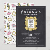 FRIENDS™ 黒板のブライダルシャワーギフトパーティーグッズ 招待状 (正面/裏面)