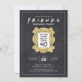 FRIENDS™ | 黒板の40歳の誕生日招待状 招待状 (正面)