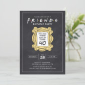 FRIENDS™ | 黒板の40歳の誕生日招待状 招待状 (スタンド正面)