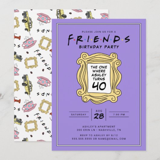 FRIENDS™ | 40歳の誕生日回 招待状 (正面/裏面)