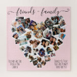 Friends and Family Quotes Photo Heart Collage Post ジグソーパズル<br><div class="desc">This cute and fun puzzle is perfect for any sentimental woman. It features 38 photos arranged in the shape of a heart and features the quotes, "Friends and family. Friends are the family you choose. Family is those that are always there for you." It's modern, sweet, elegant, girly, and playful;...</div>