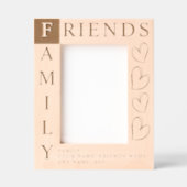 Friends are Family Rustic Wooden Photo frame レーザー彫刻フレーム (正面)