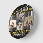 Friends Besties最高の Photo Collage BFF Keepsake ラウンド壁時計 (傾斜)