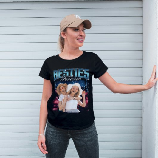 Friends Besties Bootleg Rap Retro Custom Photo Tシャツ