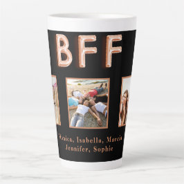 Friends BFFブラックバラ金ゴールド名写真 カフェラテマグ