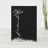 friend's birthday daisy and ladybugs on black カード (正面)