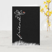 friend's birthday daisy and ladybugs on black カード (黄色い花)