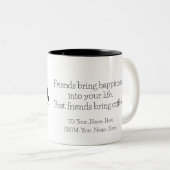 Friends bring happiness into your life ツートーンマグカップ (正面右)
