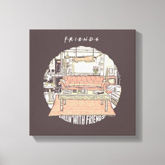 FRIENDS™ CartoonとのChillin キャンバスプリント (正面)