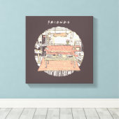 FRIENDS™ CartoonとのChillin キャンバスプリント (インサイチュ (ウッドフロア))