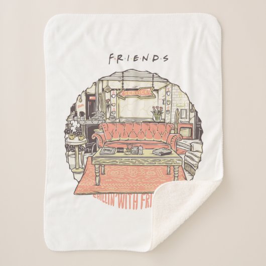 FRIENDS™ CartoonとのChillin シェルパブランケット (正面)