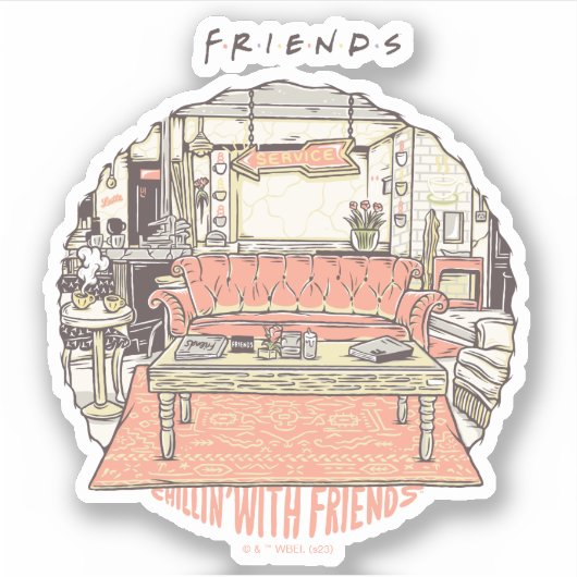 FRIENDS™ CartoonとのChillin シール (正面)