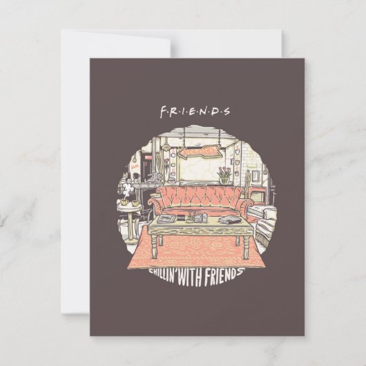 FRIENDS™ CartoonとのChillin ノートカード (正面)