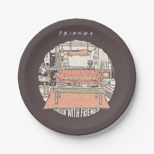 FRIENDS™ CartoonとのChillin ペーパープレート (正面)