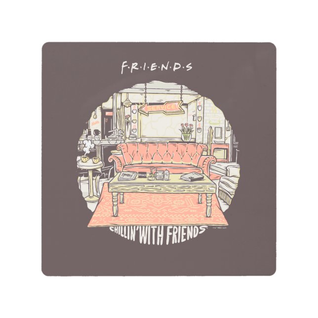 FRIENDS™ CartoonとのChillin メタルプリント (正面)