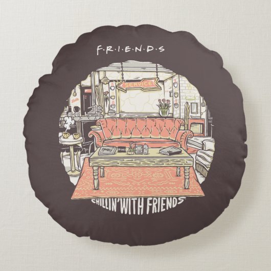 FRIENDS™ CartoonとのChillin ラウンドクッション (正面)
