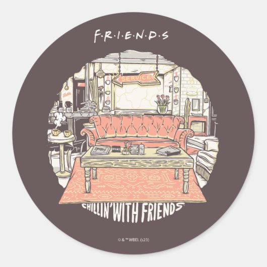 FRIENDS™ CartoonとのChillin ラウンドシール (正面)