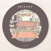 FRIENDS™ CartoonとのChillin ラウンドペーパーコースター (正面)