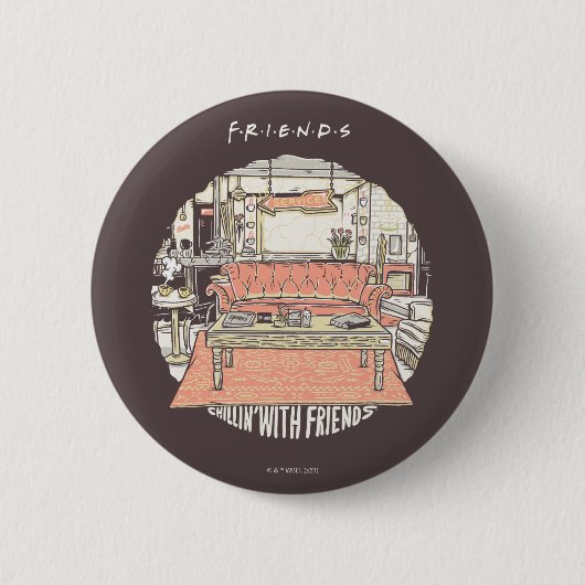 FRIENDS™ CartoonとのChillin 缶バッジ (正面)