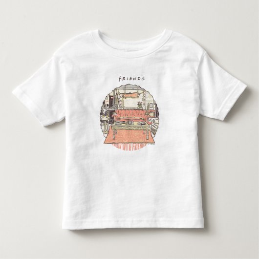 FRIENDS™ Cartoon 2とのChillin トドラーTシャツ (正面)