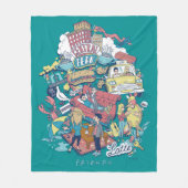FRIENDS™ | Cartoon Collage フリースブランケット (正面)