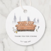 FRIENDS™ | Central Perk ウォーターカラーブライダルシャワー フェイバータグ (裏面)