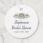 FRIENDS™ | Central Perk ウォーターカラーブライダルシャワー フェイバータグ (正面)