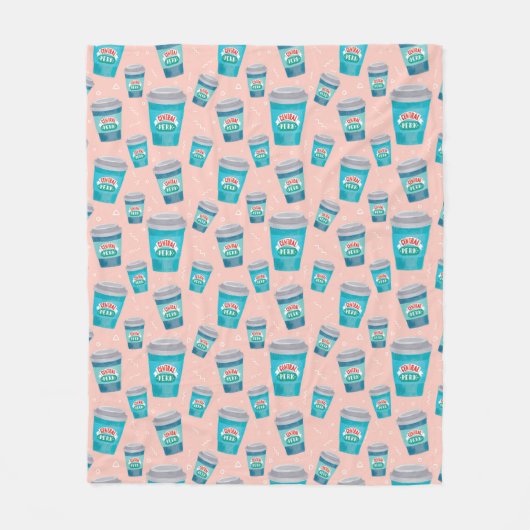 FRIENDS™ | Central Perk Coffee Cup Pattern フリースブランケット (正面)