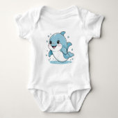 Friends Collection Cute Sea Creatures Pastel Color ベビーボディスーツ (正面)