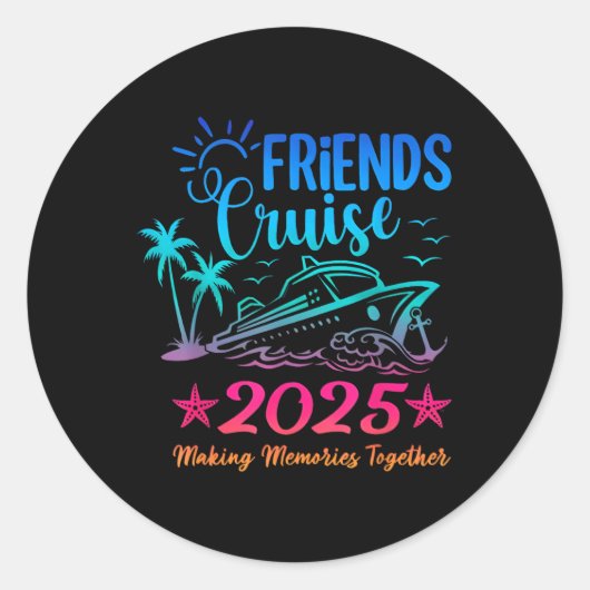 Friends Cruise 2025思い出を一緒に夏に作る ラウンドシール (正面)