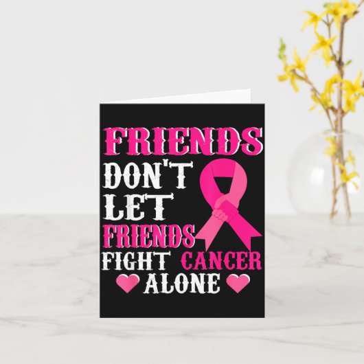 Friends Don't Fight Alone Breast Cancer Awareness  カード (黄色い花)