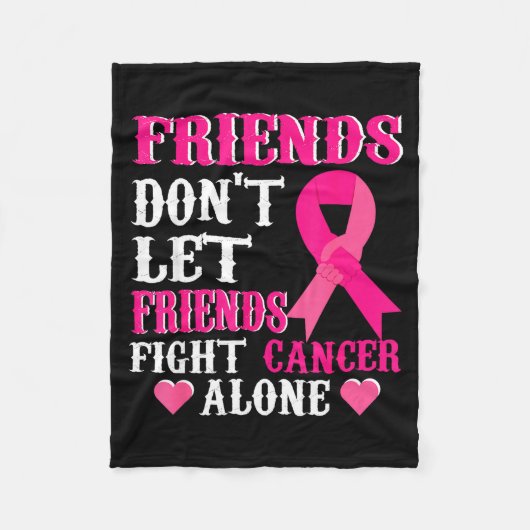 Friends Don't Fight Alone Breast Cancer Awareness  フリースブランケット (正面)