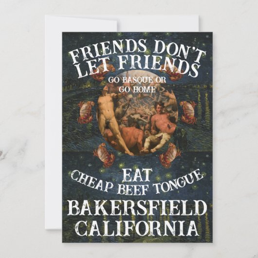 Friend's don't let Friends Eat Cheap Beef Tongue 招待状 (正面)