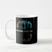 Friends Don't Lie Gift Fandom For Kids Mens Women  コーヒーマグカップ (左)