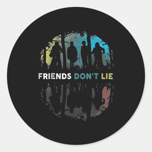 Friends Don't Lie Gift Fandom For Kids Mens Women  ラウンドシール (正面)