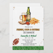 Friends Food and Football party invitation 招待状 (正面/裏面)