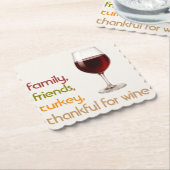 Friends Food Turkey and Wine | Modern Thanksgiving ペーパーコースター (アングル)