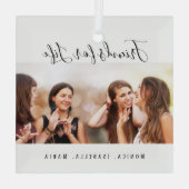 Friends for life photo names ユニーク keepsake ガラスオーナメント (裏面)