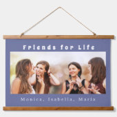 Friends for life photo names blue white 吊り下げ型タペストリー (正面)