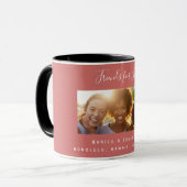 Friends for life photo names brown red マグカップ (正面左)