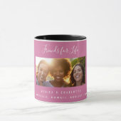Friends for life photo names dark pink マグカップ (中央)
