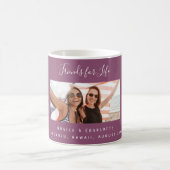Friends for life photo names purple コーヒーマグカップ (中央)