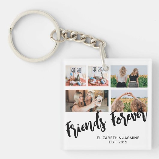 Friends Foreverフォトコラージギフトfor BFFカスタム キーホルダー (正面)