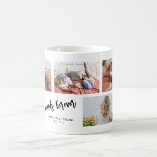 Friends Foreverフォトコラージギフトfor BFFカスタム コーヒーマグカップ (中央)